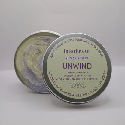 Unwind foaming sugar scrub