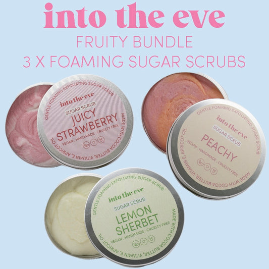 Fruity foaming sugar scrub BUNDLE - 3 x foaming sugar scrubs